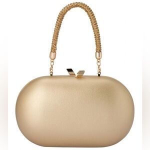 Olga Berg Anya Crystal Gold Top Handle Bag | NWOT